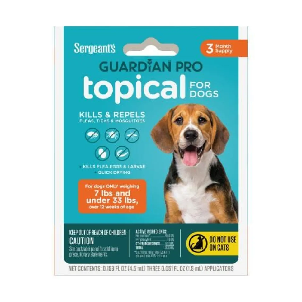 Sergeant's Guardian PRO Flea & Tick Topical for Dogs 3 Count