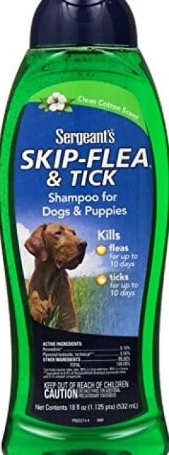 Sergeant's Skip-Flea Shampoo Dogs & Puppies Clean Cotton - 18 Oz