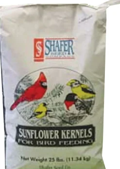 Shafer Coarse Generic Sunflower Hearts Wild Bird Food - 25 Lbs