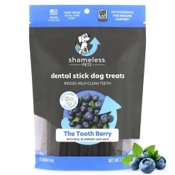 Shameless Pets The Tooth Berry Blueberry and Mint Flavored Sticks Dental Dog Treats - 7.2 Oz - Case of 6