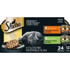 Sheba Perfect Portions Cuts Chicken/Turkey/Salmon Twin Multi-Pack Wet Cat Food - 2.65 oz - Case of 24