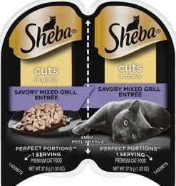 Sheba Perfect Portions Twin Pack Mixed Grill Cuts in Gravy Wet Cat Food - 2.65 oz - Case of 24