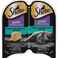 Sheba Premium Pate Seafood Entrée Twin Multi-Pack Wet Cat Food - 2.65 oz - Case of 24