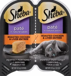 Sheba Premium Pate Twin Pack Chicken & Liver Entrée Wet Cat Food - 2.65 oz - Case of 24