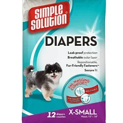 Simple Solution Disposable Dog Diapers - Medium - 12 Pack