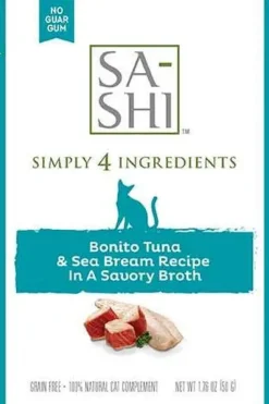 Simply 4 Ingredients SA-SHI Tuna & Sea Bream Wet Cat Food - 1.76 oz - Case of 8