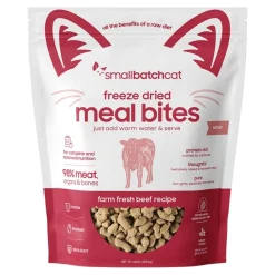 Small Batch Premium Meal Bites Beef Recipe Freeze-Dried Cat Food - 10 Oz