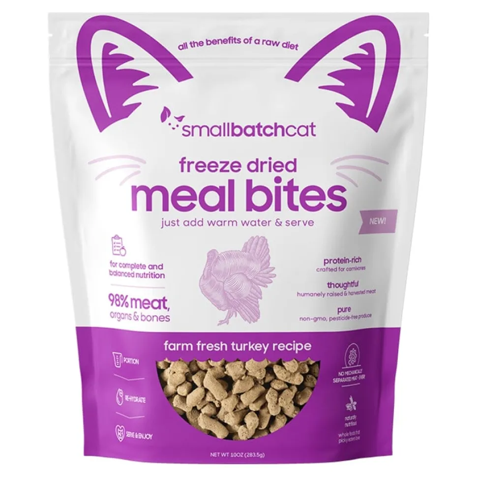 Small Batch Premium Meal Bites Turkey Recipe Freeze-Dried Cat Food - 10 Oz
