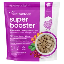 Small Batch Super Booster Turkey Bites Freeze-Dried Cat and Dog Food or Topper - 18 Oz