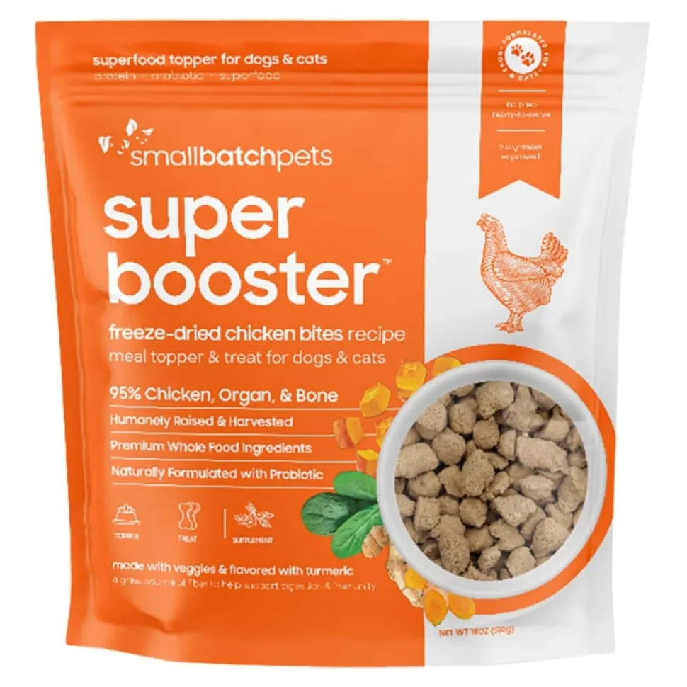 Small Batch Super Booster Chicken Bites Freeze-Dried Cat and Dog Food or Topper - 18 Oz