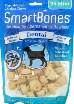Smartbones Dental Bones Dog Dental and Hard Chews - Chicken and Vegetable - Mini - 24 Pack