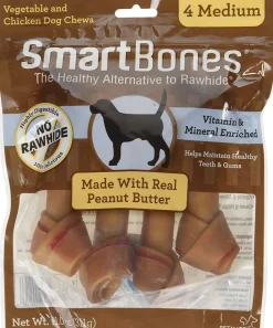 Smartbones Dog Dental and Hard Chews - Peanut Butter - Medium - 4 Pack