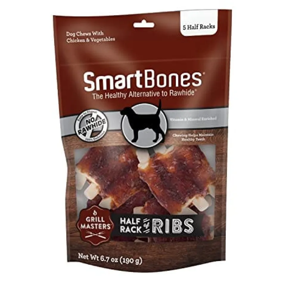 Smartbones Grill Masters Ribs Dog Dental and Hard Chews - 5 Count
