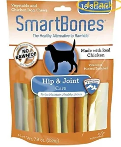 Smartbones Hip & Joint Care Sticks Dog Dental and Hard Chews - Chicken and Vegetable - 16 Pack