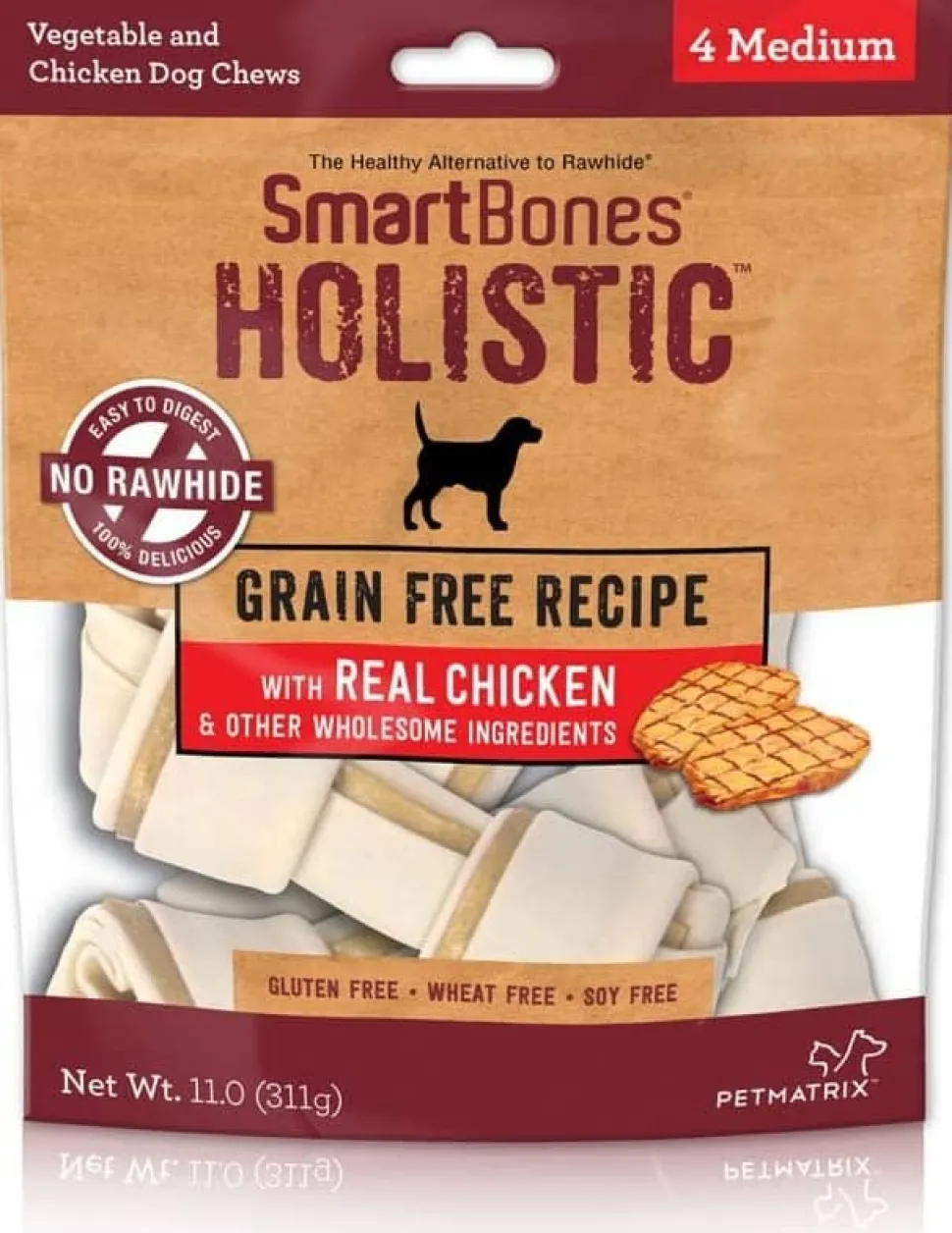 Smartbones Holistic Grain-Free Recipe Dog Dental and Hard Chews - Chicken - Medium - 4 Pack
