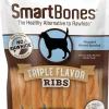 Smartbones Ribs Triple Flavor Dog Dental and Hard Chews - Peanut Butter - 10 Count