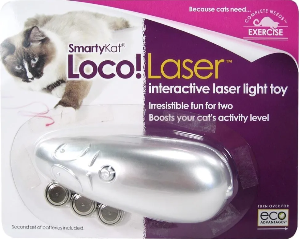 SmartyKat Loco!Laser Interactive Laser Pointer Cat Toy - Assorted - One Size