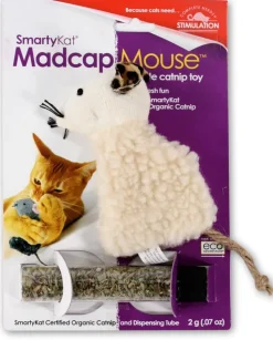 SmartyKat Madcap Mouse Refillable with Catnip Tube Cat Toy Assorted