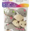 SmartyKat Skitter Critters Mice Catnip Toy - Grey and Tan - 10 Count - Value Pack