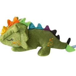 Snugarooz Drowzy The Dragon Squeak and Crinkle Plush Dog Toy - Green - 14" Inches