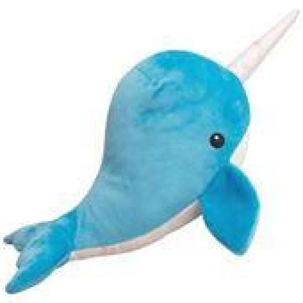 Snugarooz Nikki The Narwhal Squeak and Crinkle Plush Dog Toy - Large - 17" Inches