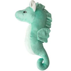 Snugarooz Sandy The Sea Horse Squeak and Crinkle Plush Dog Toy - Teal - 17" Inches