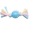 Snugarooz Snuggle Ball Dental Textured Rubber and Crinkle Puppy Dog Toy - Blue - 8.5" Inches