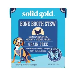 Solid Gold Grain-Free Bone Broth Chicken Stew with Hearty Vegetables Dog Food Topper - 11 Oz - Case of 6