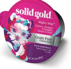 Solid Gold Mighty Mini Grain-Free Chicken Chickpea and Pumpkin in Gravy Toy and Small-Breed Wet Dog Food Tray - 3.5 Oz - Case of 12