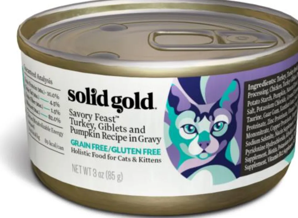 Solid Gold Wholesome Selects Turkey and Pumpkin in Gravy Canned Cat Food - 3 Oz - Case of 24