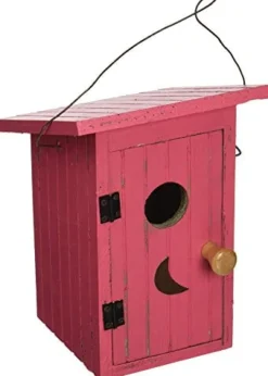 Songbird Essentials Birdie Loo Bird House - Red - 7 X 7 X 10.5 In