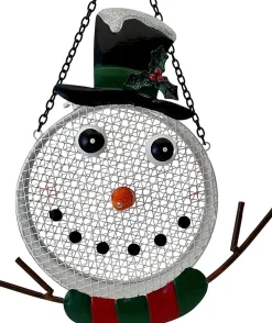 Songbird Essentials Mesh Snowman Wild Bird Feeder - White - 5 Cup Cap