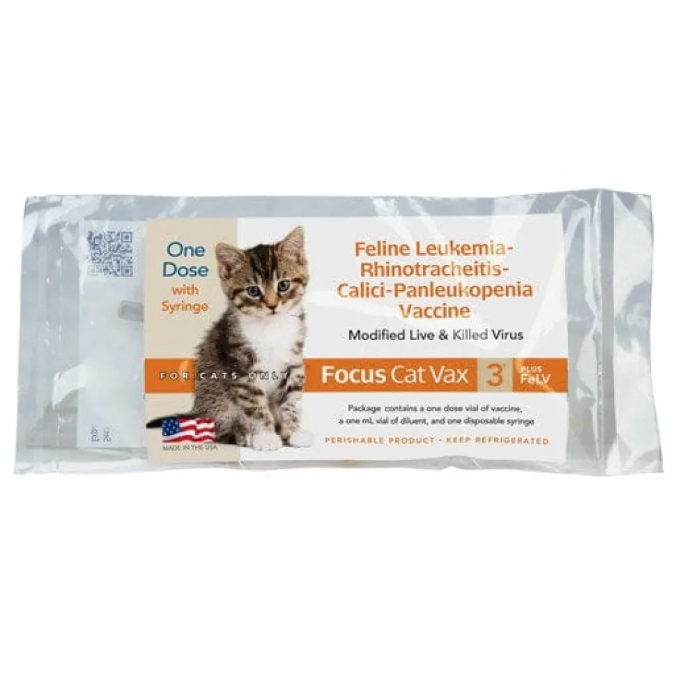 Spectra Focus Cat Vax 3 Plus Felv with Syringe Cat Vaccines - 1 Dose