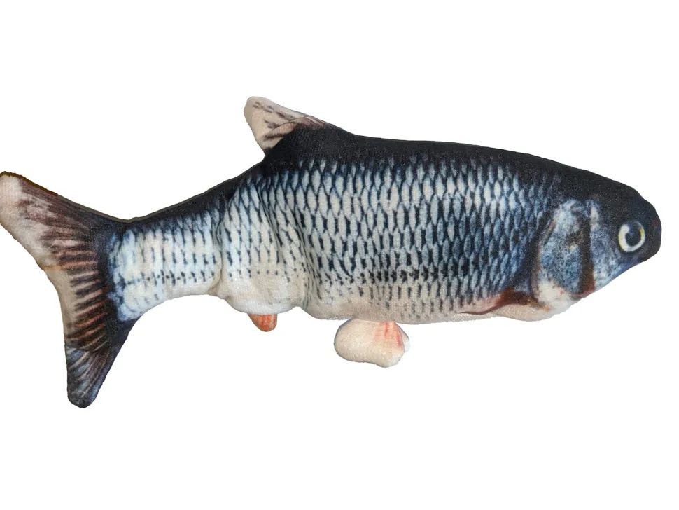Spot Flippin' Fish Cat Toy Grey/Blue/Tan - 11.5 in