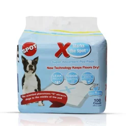 SPOT X Marks The Spot Anti-Skid Puppy Dog Training Pads - L:22 X W:22" Inches - 50 Pack