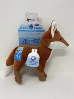 Spunky Pup Clean Earth Collection Fox Squeak and Plush Dog Toy - Small