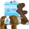 Spunky Pup Clean Earth Collection Caribou Squeak and Plush Dog Toy - Small