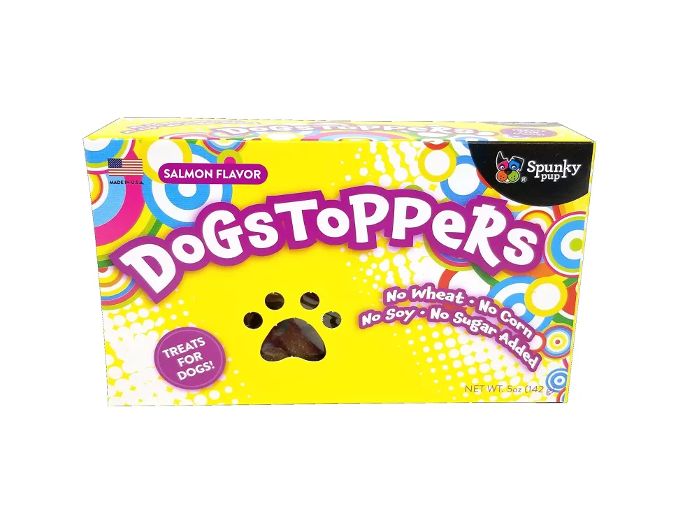 Spunky Pup Dogstoppers Salmon Treats Soft and Chewy Dog Treats - 5 Oz