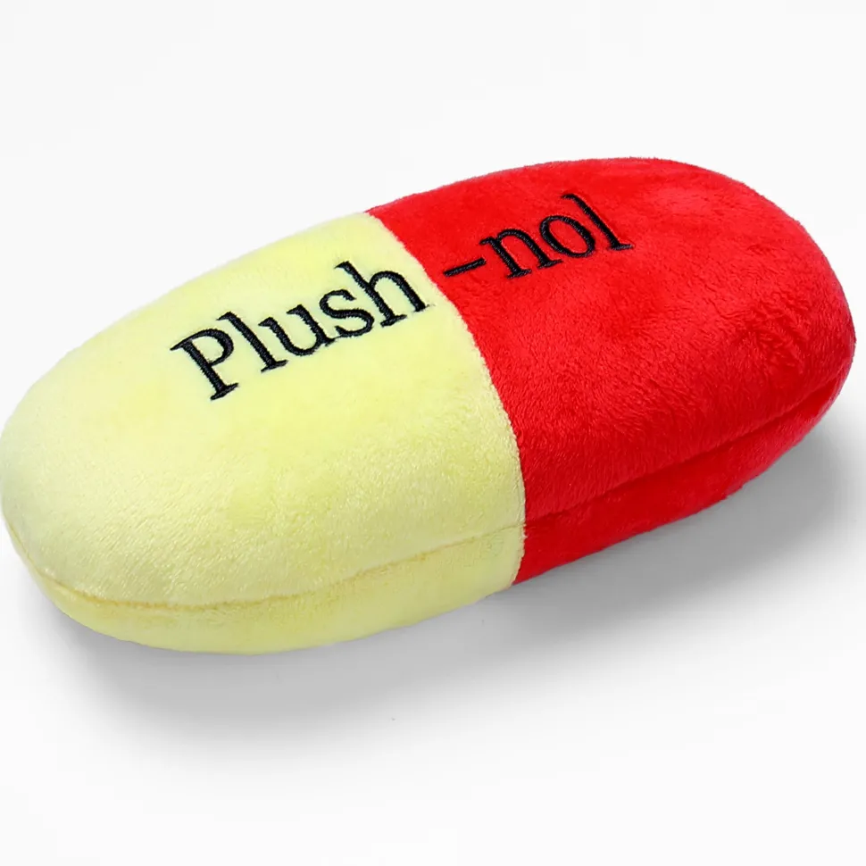 Spunky Pup RX Good Dog Pill Squeak and Plush Dog Toy - Large