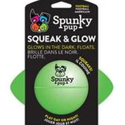 Spunky Pup Squeak and Glow in The Dark Football Float and Fetch Dog Toy