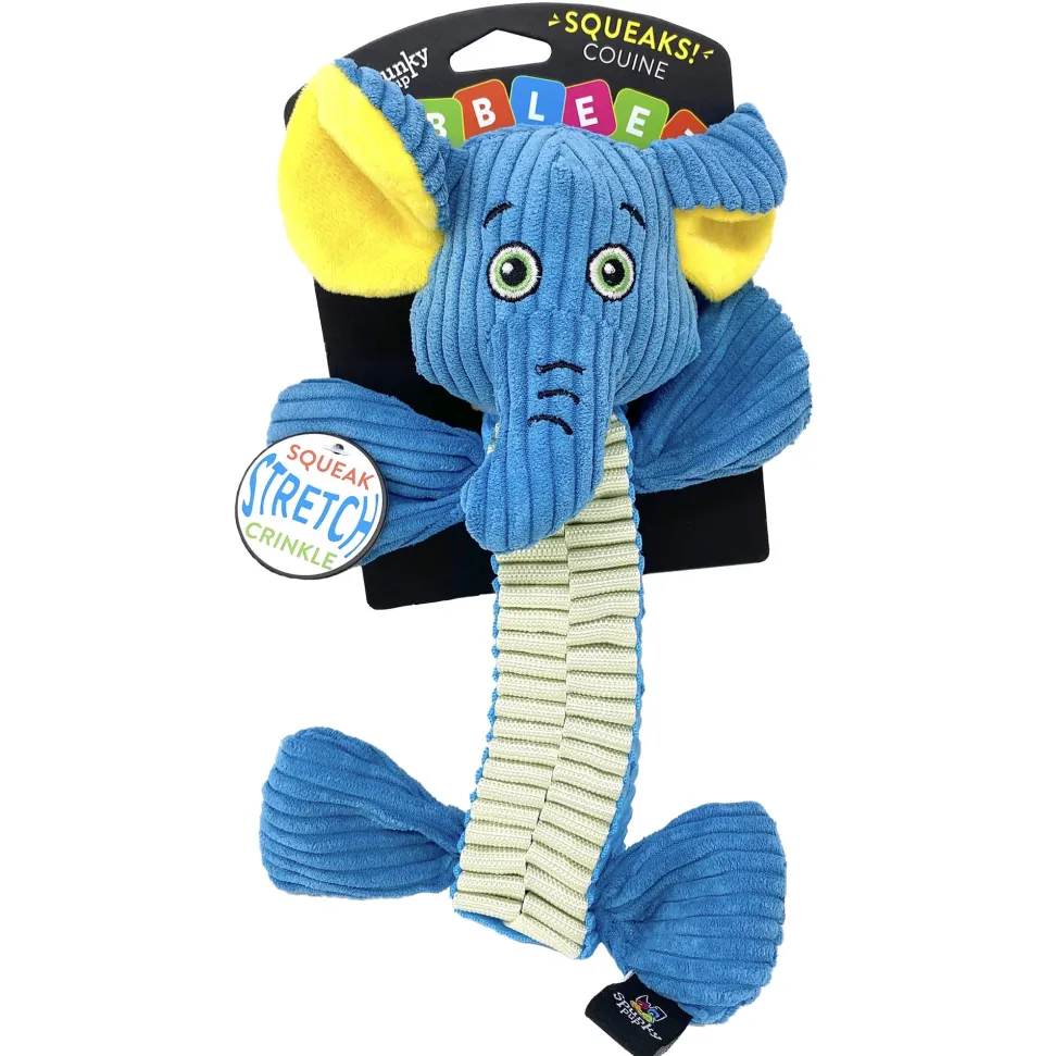 Spunky Pup Wibbleez Stretch Straight Squeak and Plush Nylon Dog Toy