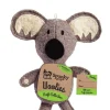 Spunky Pup Woolies Craft Collection Koala Squeak and Wool Plush Dog Toy