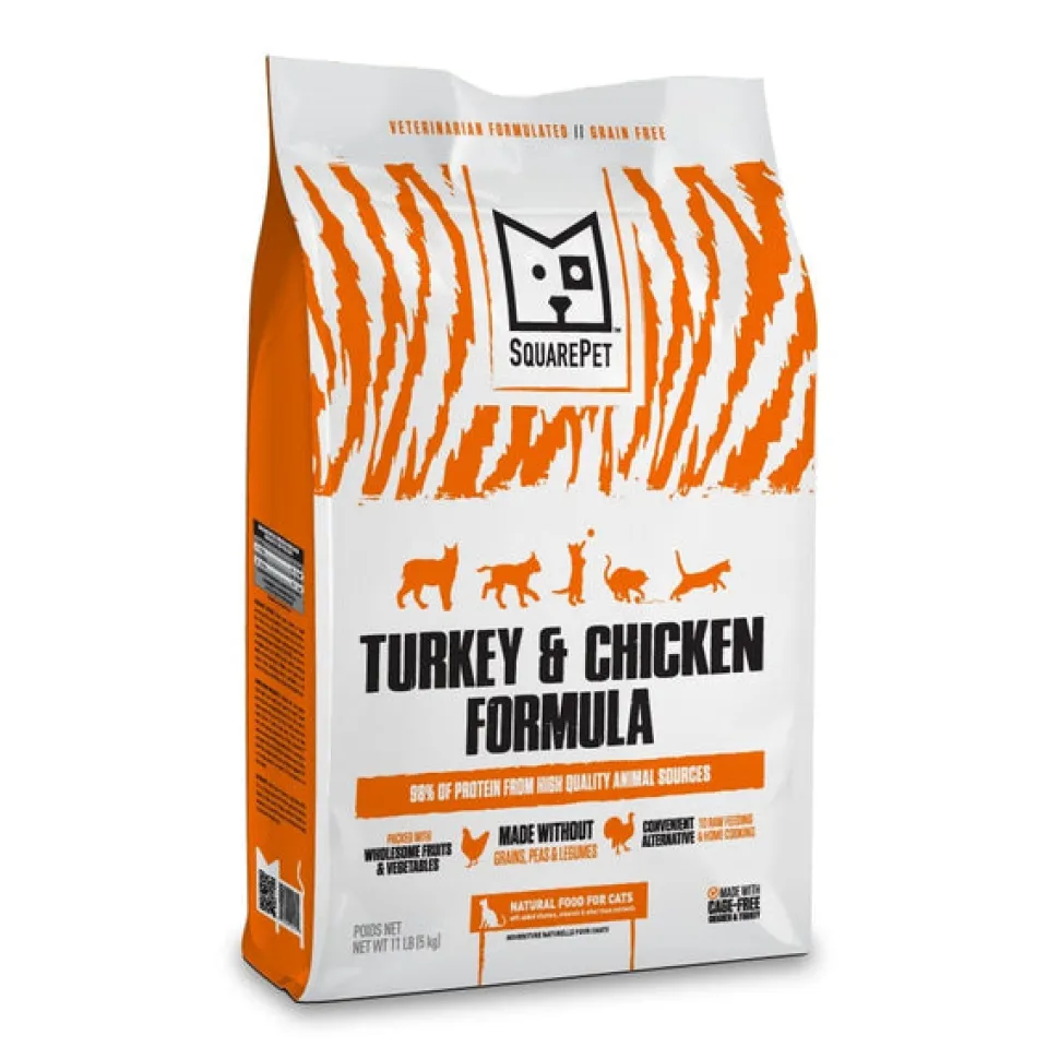 Squarepet Feline Turkey & Chicken Dry Cat Food - 11 lb Bag