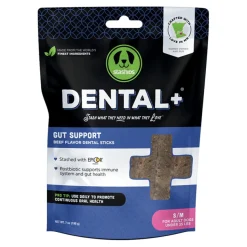 Stashios Dental+ Sticks with Gut Support Beef Broth Dog Dental Chews - Dogs Under 35 Lbs - Small/Medium - 7 Oz