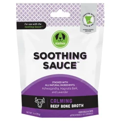 Stashios Soothing Sauce Natural Beef Bone Broth Calming Powder Cat and Dog Food Supplement or Topper - 3 Oz