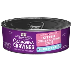 Stella & Chewy's Carnivore Cravings Purrfect Pate Grain-Free Kitten Chicken and Salmon Canned Cat Food - Case of 24