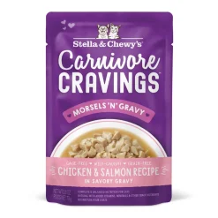 Stella & Chewy's Carnivore Cravings Morsals N' Gravy Chicken and Salmon Wet Cat Food Pouch - 2.8 Oz - Case of 24