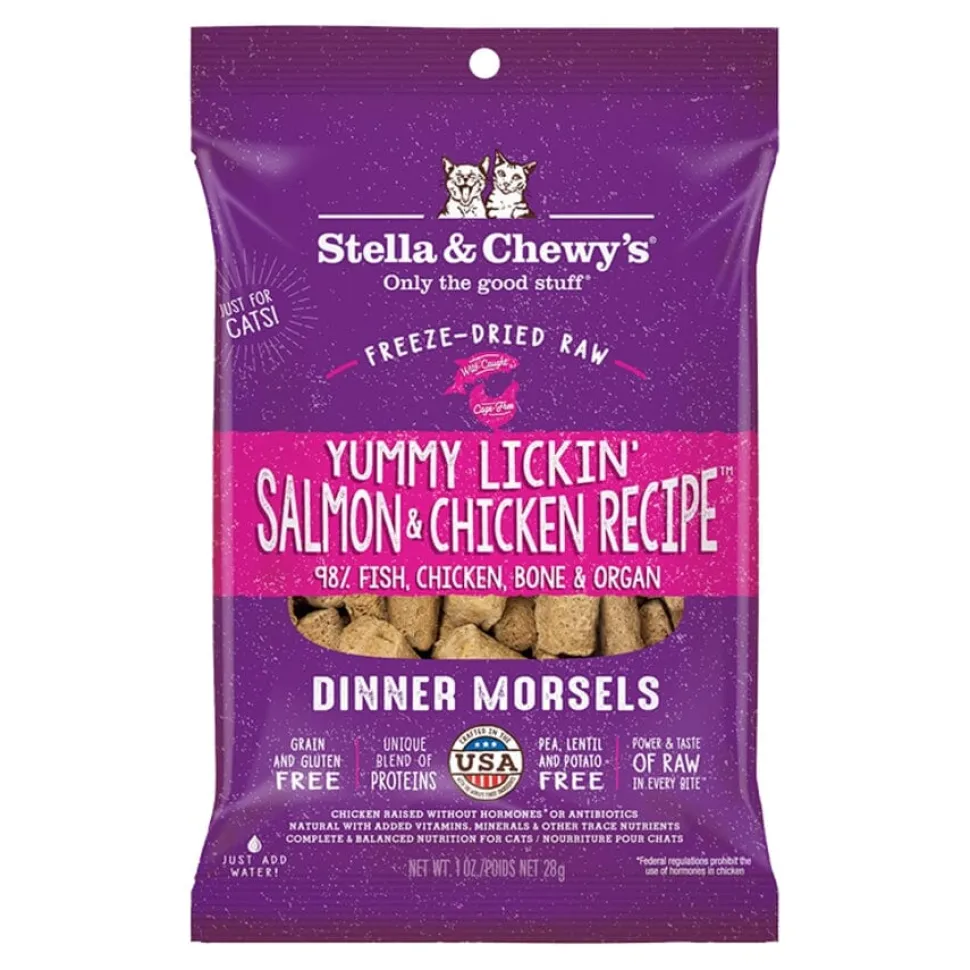 Stella & Chewy's Dinner Morsals Yummy Salmon and Chicken Recipe Freeze-Dried Cat Food - 1 Oz - 8 Pack