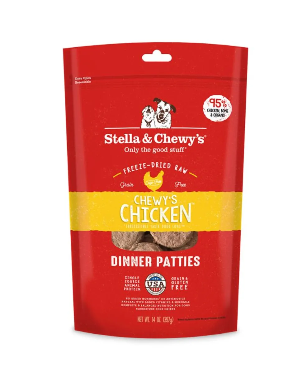 Stella & Chewy's Dinner Patties Chicken Freeze-Dried Dog Food - 14 Oz