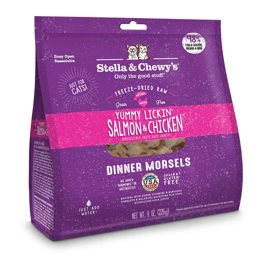 Stella & Chewy's Dinner Yummy Lickin' Salmon Chicken Freeze-Dried Cat Food - 8 Oz